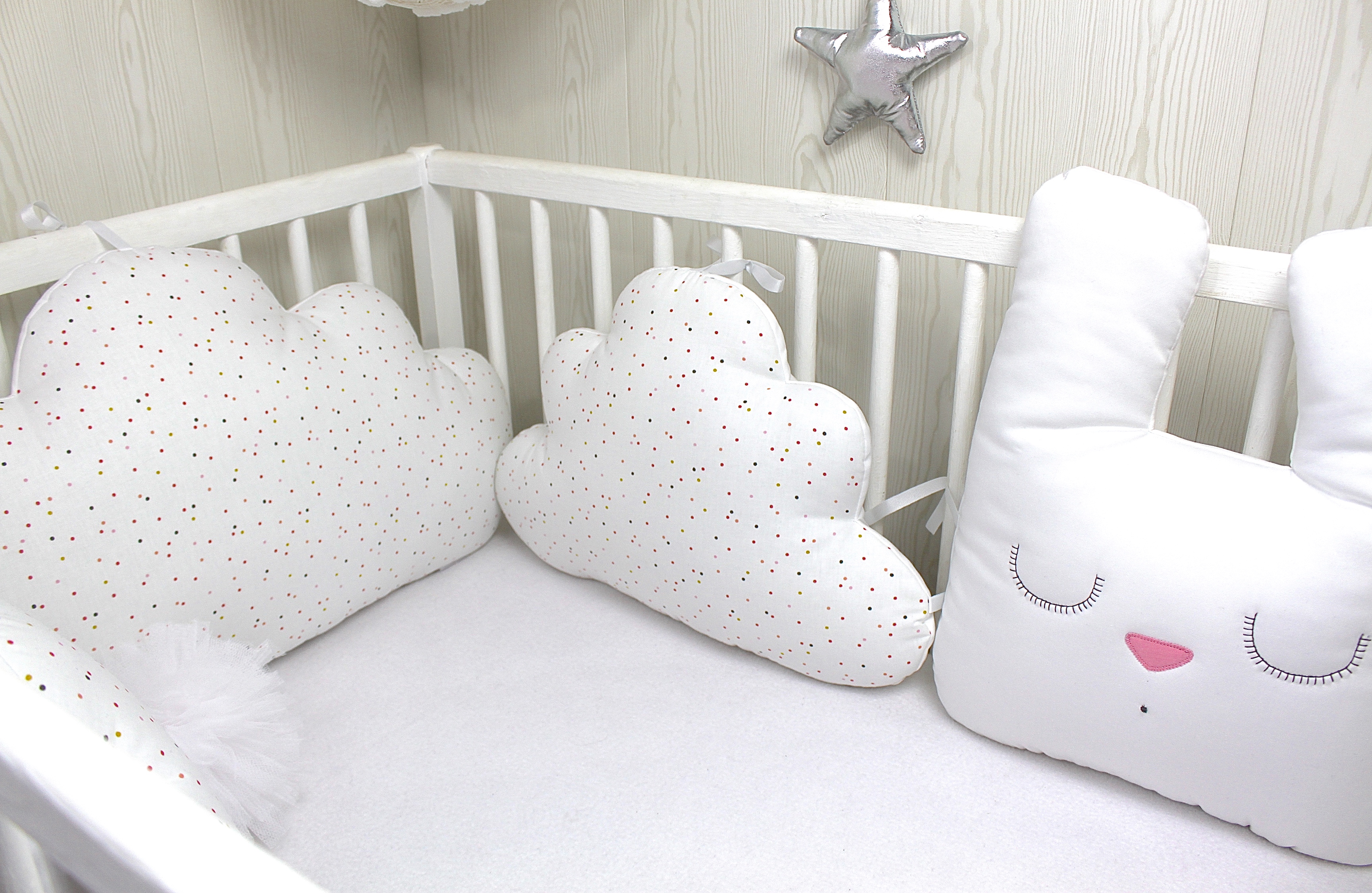 Tour De Lit Bebe En 60cm Large 5 Coussins Lapin Blanc Etoile Et Nuage Accessoires Bebe Par Petitlion Tour De Lit Bebe En 60cm Large 5 Coussins Lapin Blanc Etoile Et Nuage Accessoires Bebe Par Petitlion