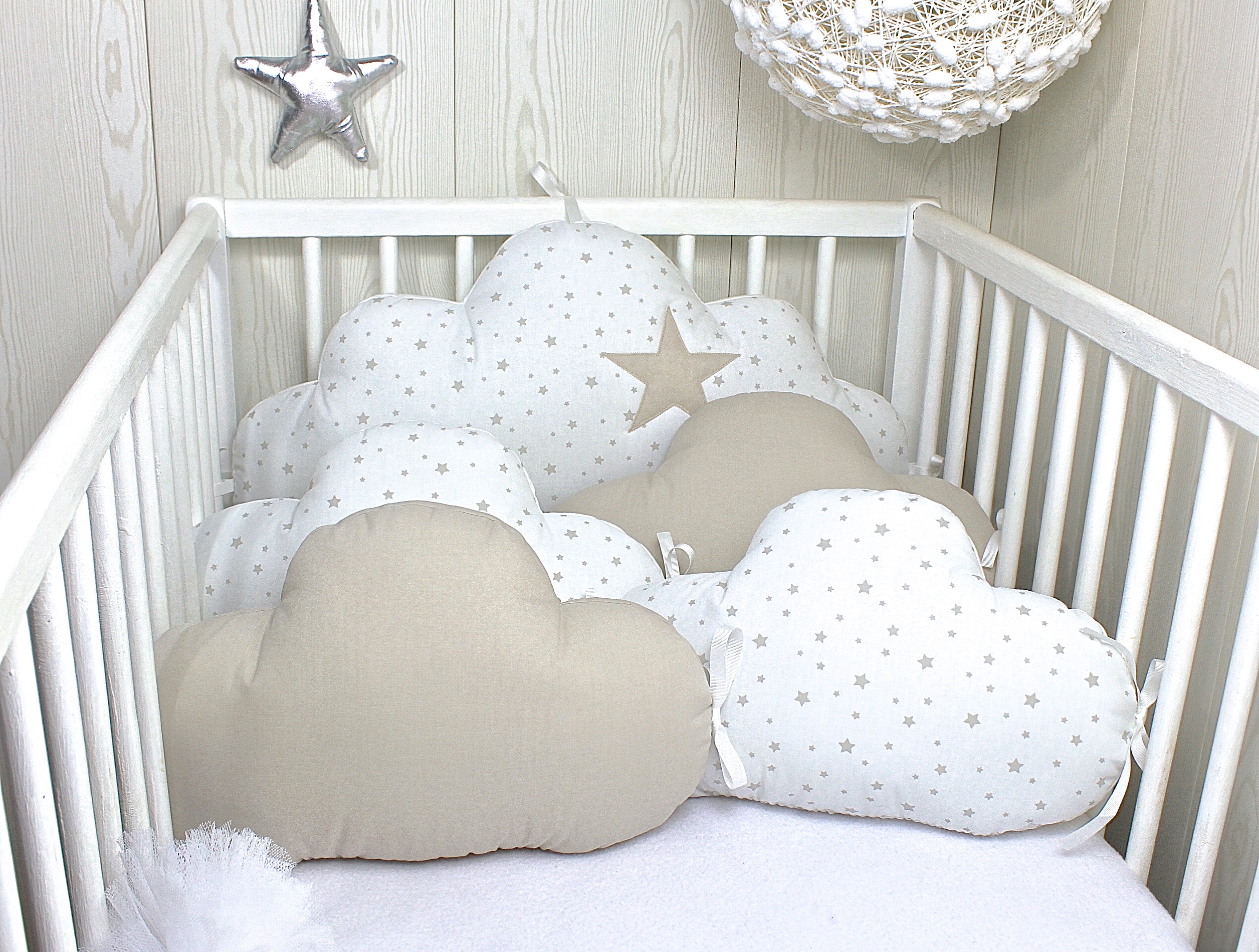 Tour De Lit Bebe 60cm Large Nuages 5 Coussins Beige Grege Et Blanc Accessoires Bebe Par Petitlion Tour De Lit Bebe 60cm Large Nuages 5 Coussins Beige Grege Et Blanc Accessoires Bebe Par Petitlion