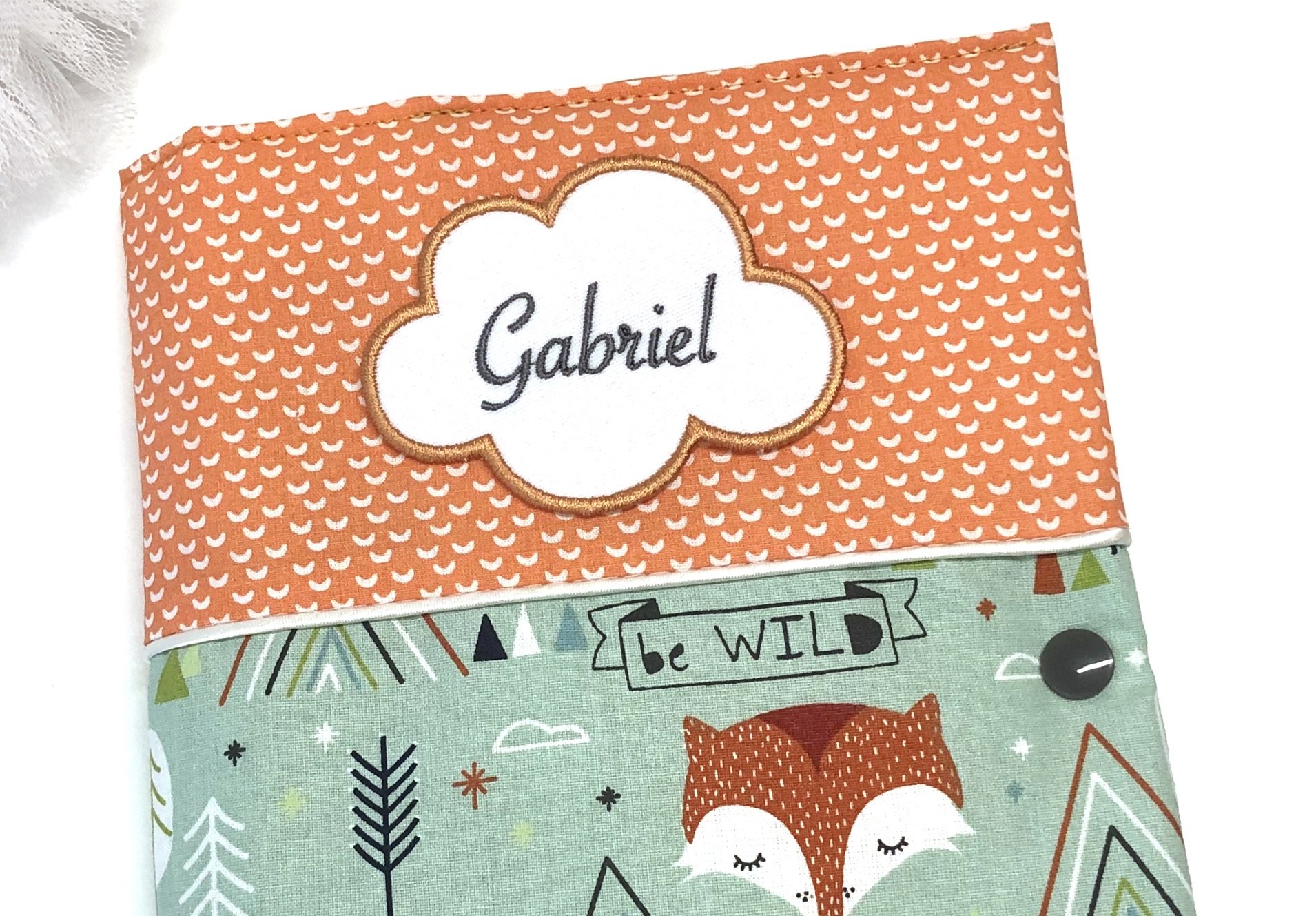 Protege Carnet De Sante Motif Renard Personnalisable Avec Prenom Accessoires Bebe Par Petitlion
