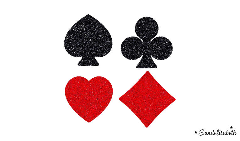 Applique motif pique coeur carreau trefle jeu casino flex thermocollant