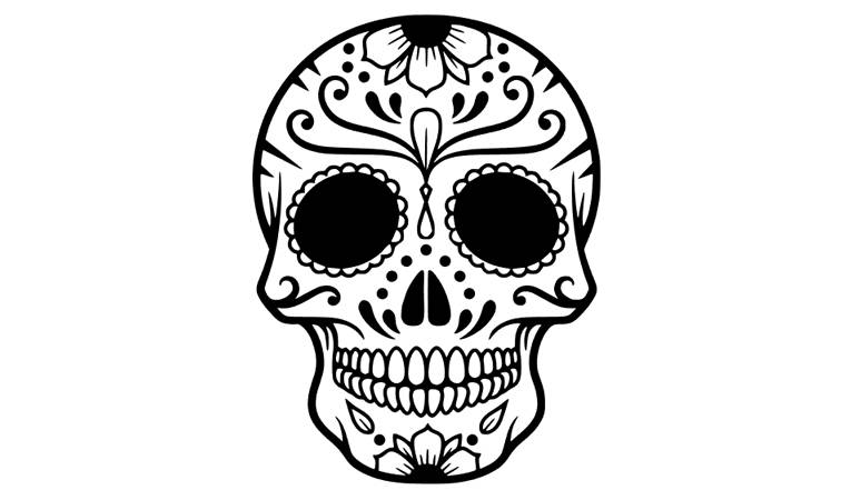 Tete de mort mexicaine applique thermocollant flex : par flexsandelisabeth