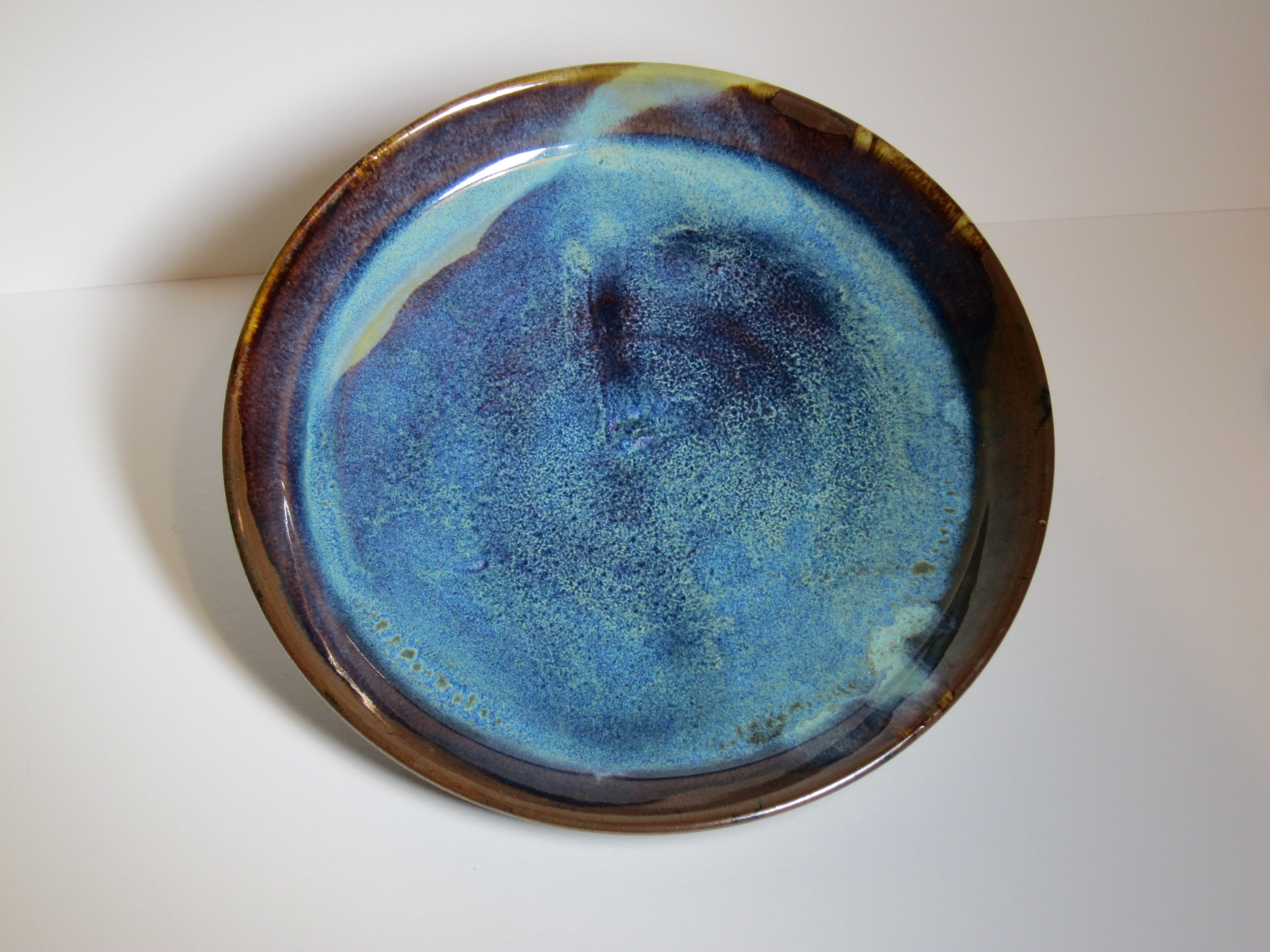 Sur Commande Lots De 6 Assiettes En Gres Marron Et Bleu Assiette Poterie Assiette Ceramique Maison Et Deco Service De Table Par Gresduvercors