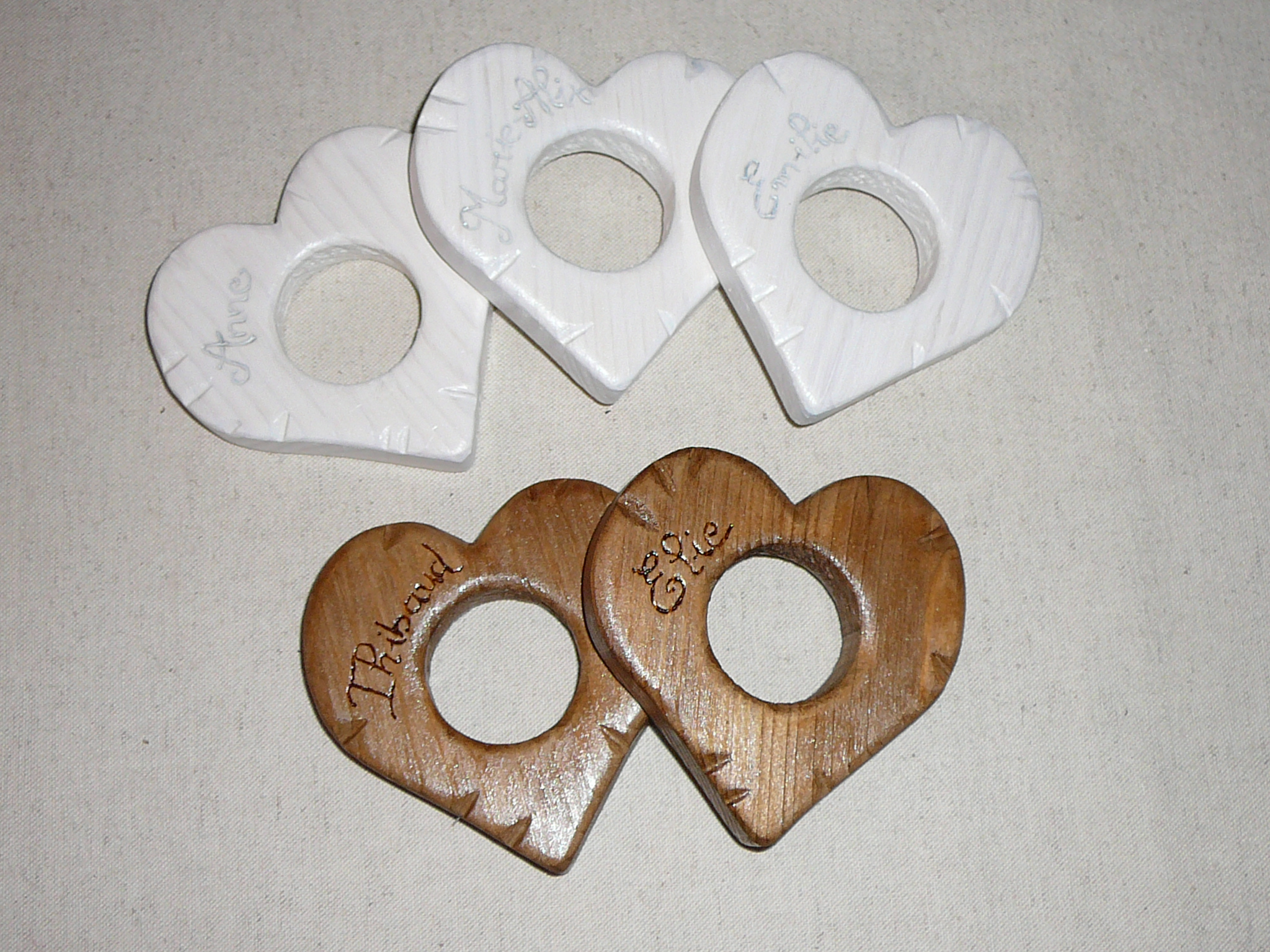 Porte rond de serviette bois coeur déco chalet/montagne ...