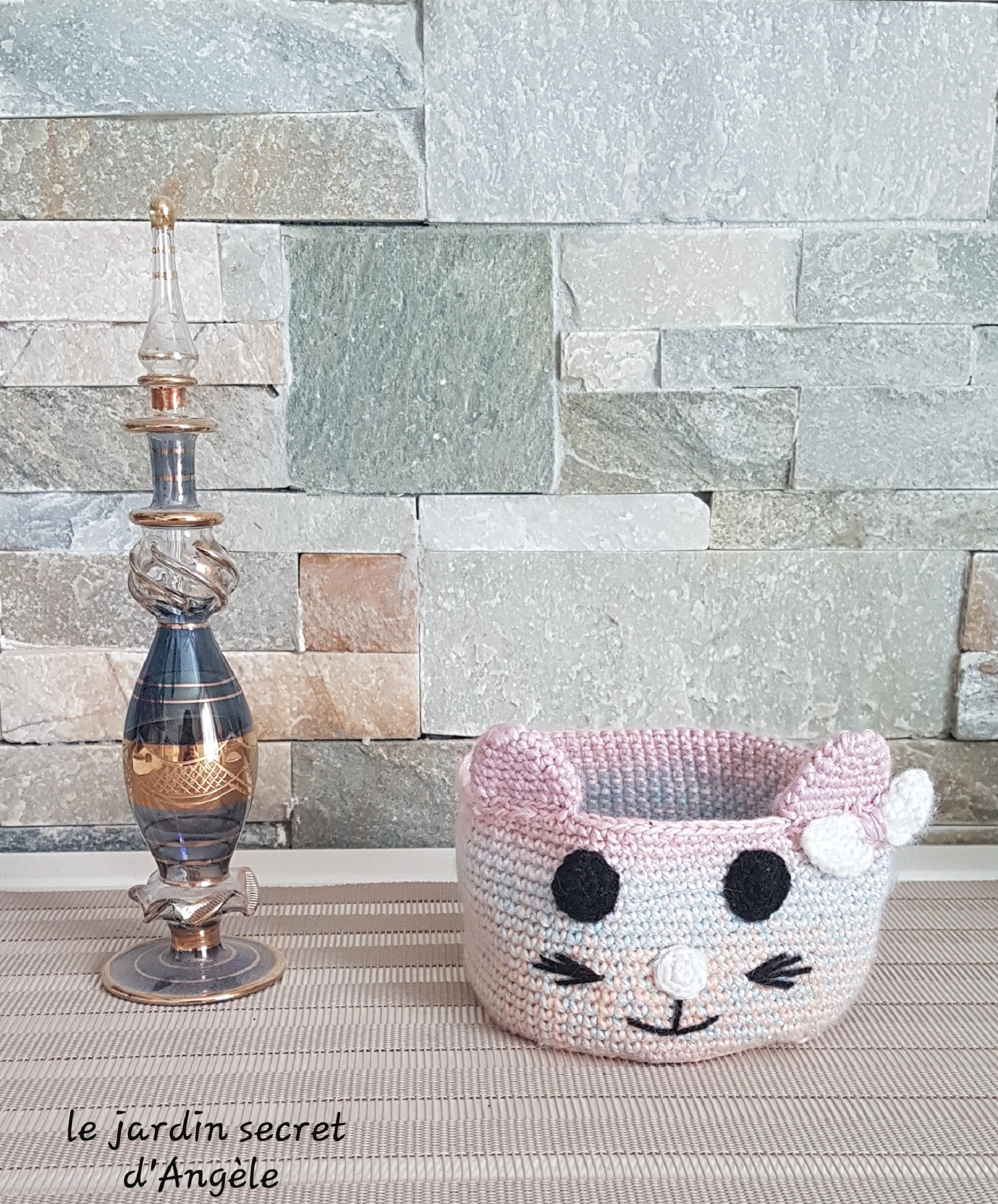 Panier Chat Au Crochet Objets Deco Par Lejardinsecretdangele