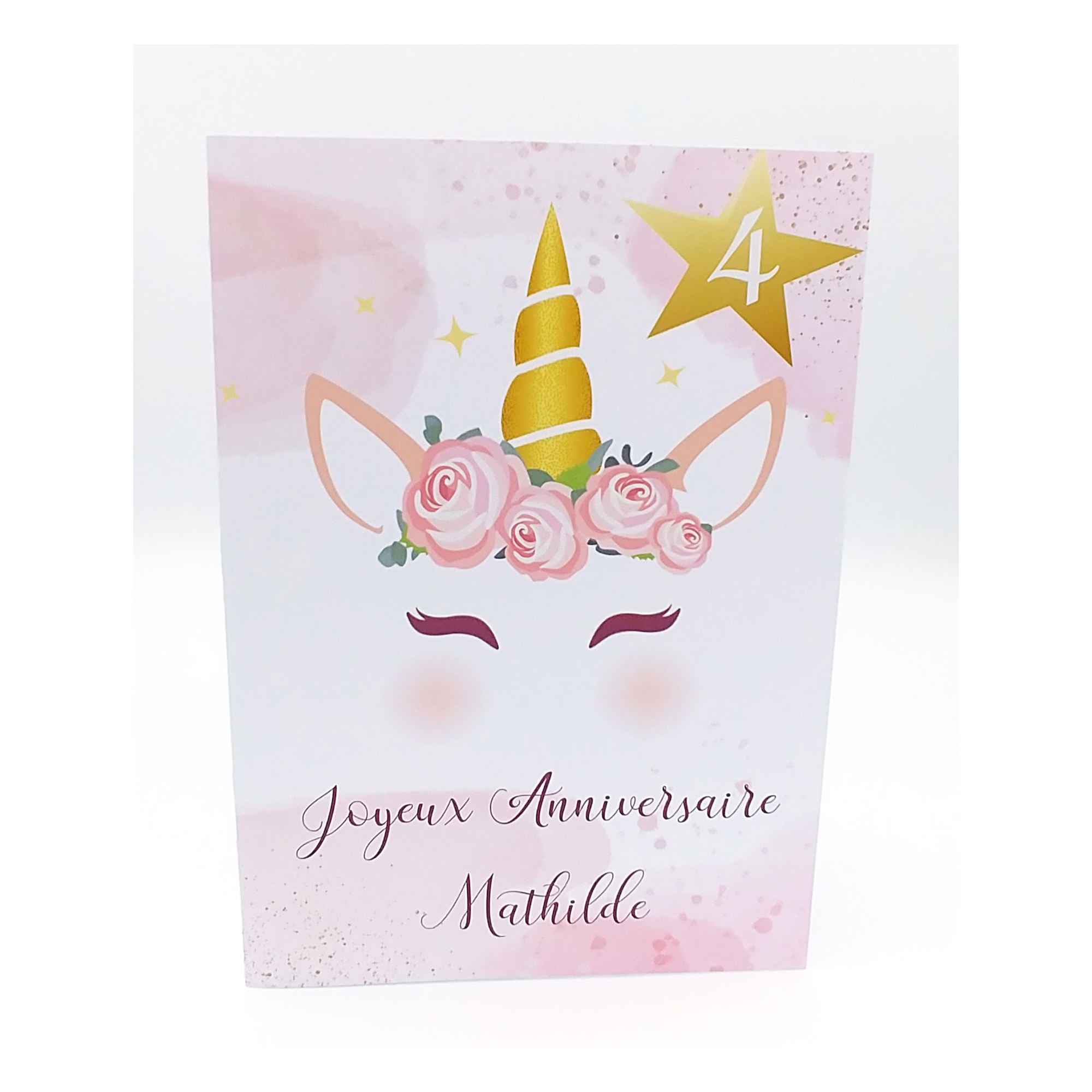 Carte d'anniversaire Licorne à personnaliser en ligne