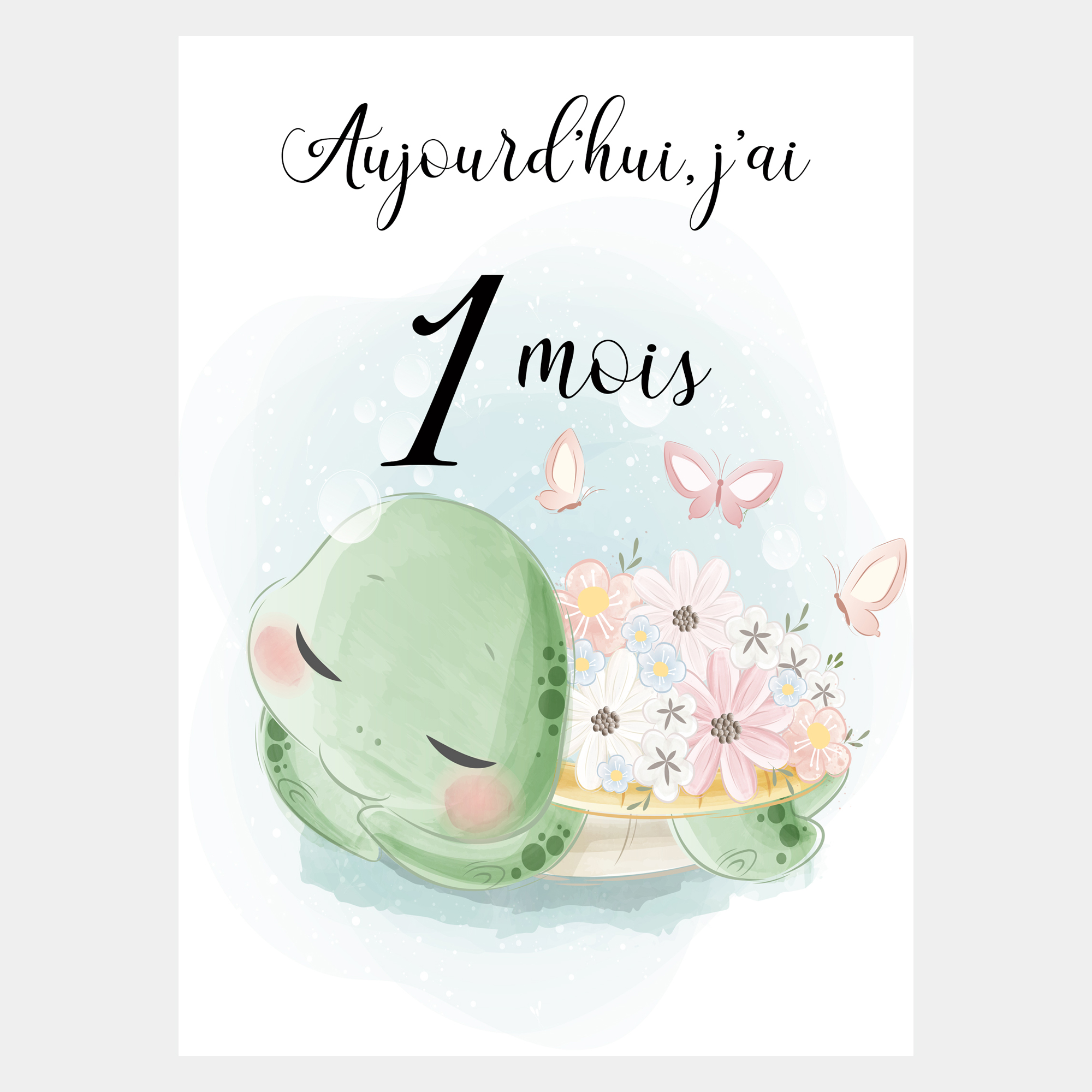 Cartes étapes pour les premiers mois de bébé, cartes photos pour les  souvenirs de bébé, thème animaux, étape bébé, carte étape bébé fille :  accessoires-bebe par mimicarte