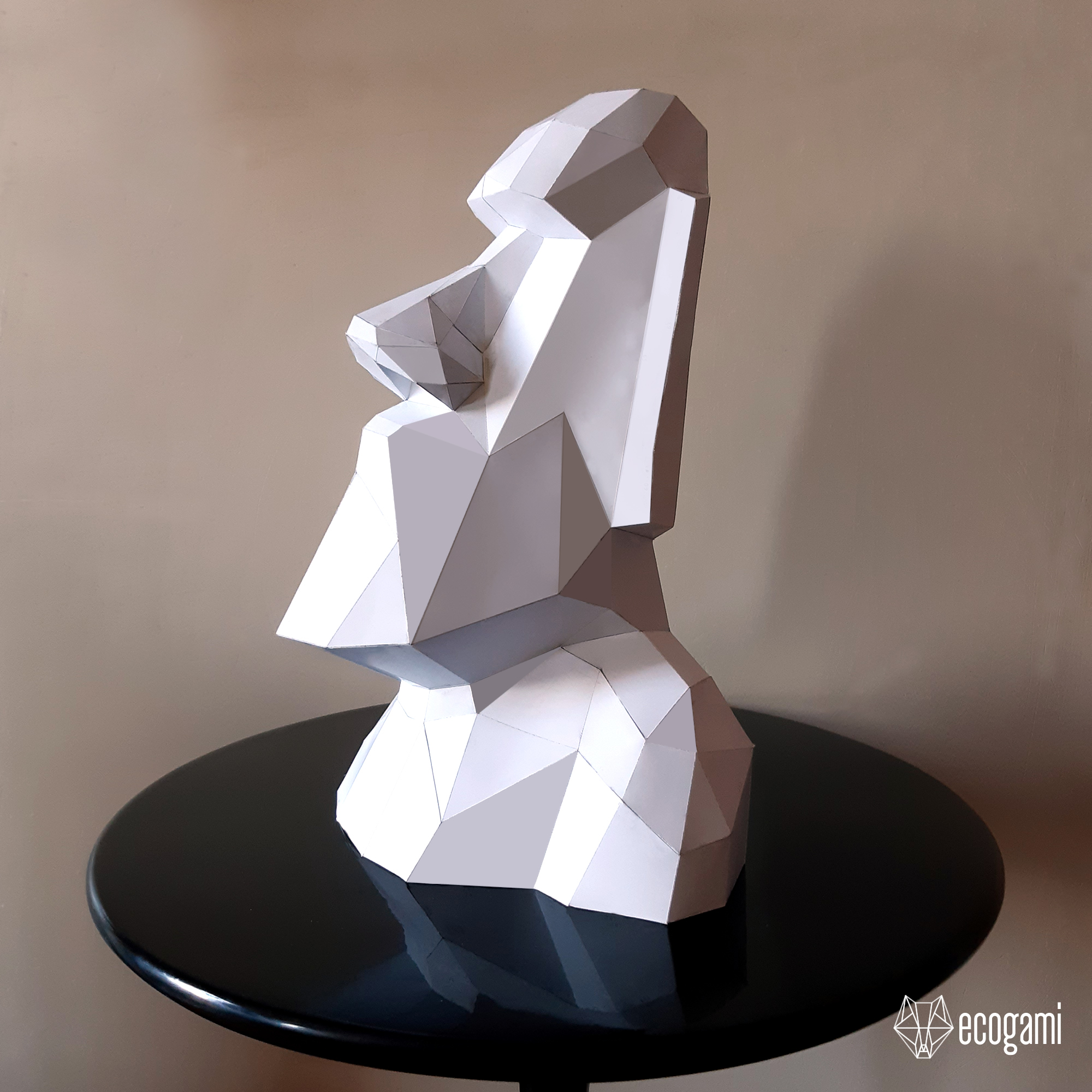 Projet diy papercraft: statue de moai : sculpture par ecogamishop