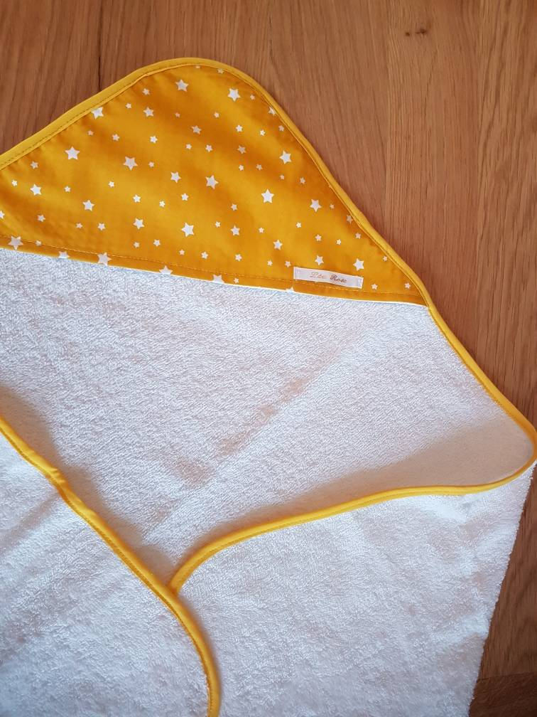 Cape De Bain Bebe Etoile Sortie De Bain Bebe Moutarde Cadeau De Naissance Fait Main Accessoires Bebe Par Learose