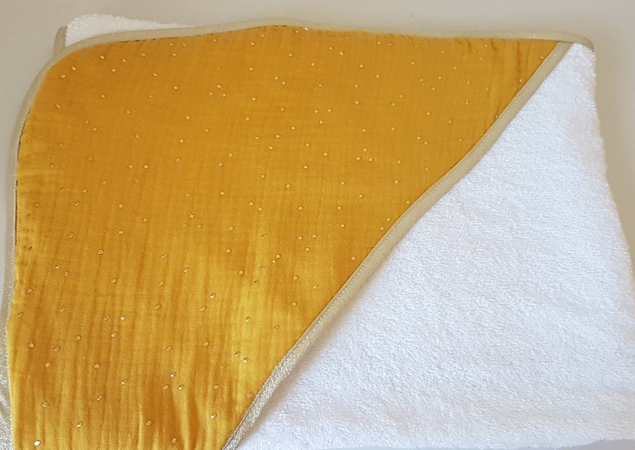 Cape De Bain Bebe Sortie De Bain Bebe Gaze De Coton Cadeau De Naissance Fait Main Par Learose