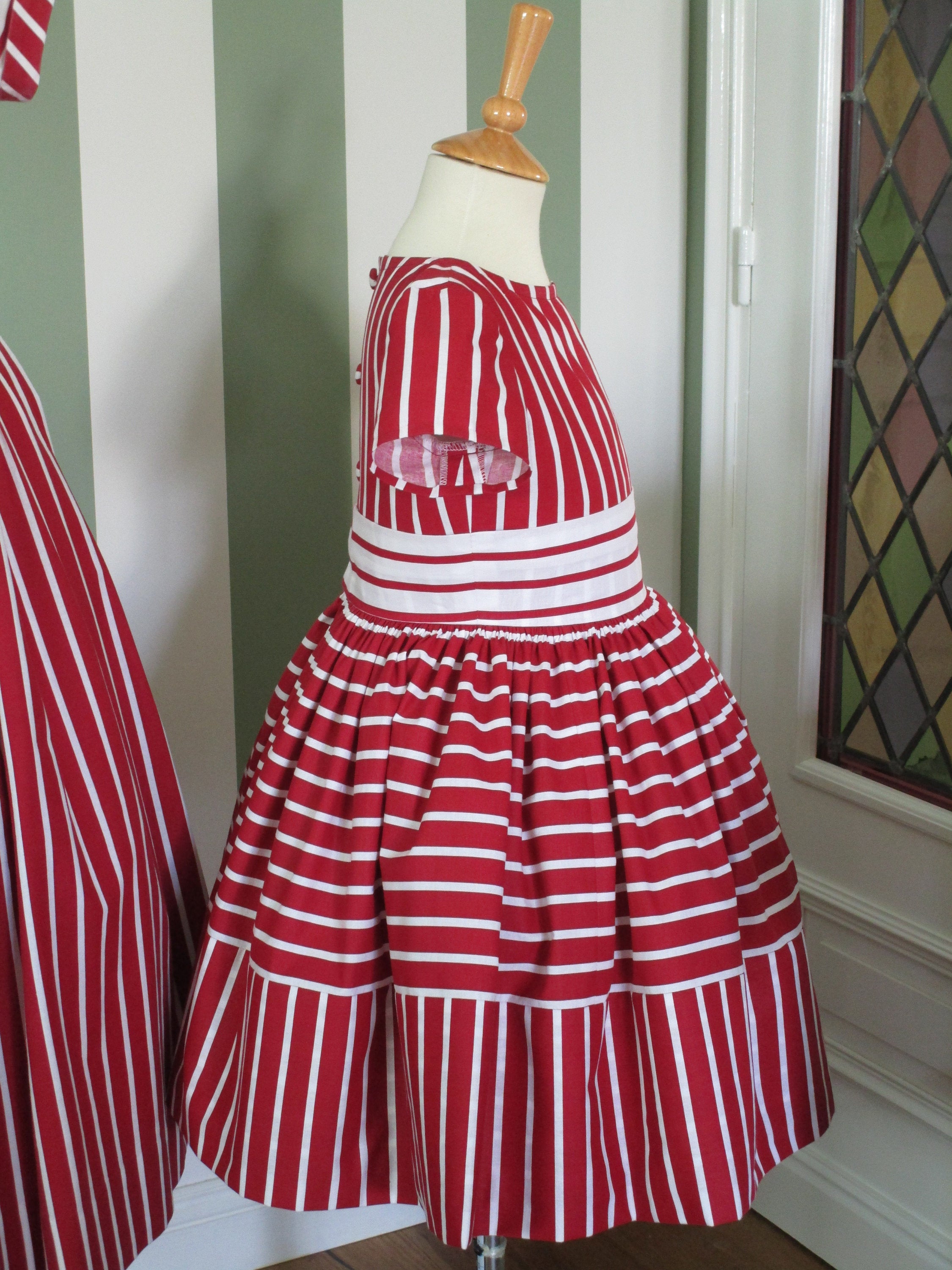 Chemise De Spectacle Enfant Caldene Hartley - Rayures Rouges Et Blanches, 3-4 Ans