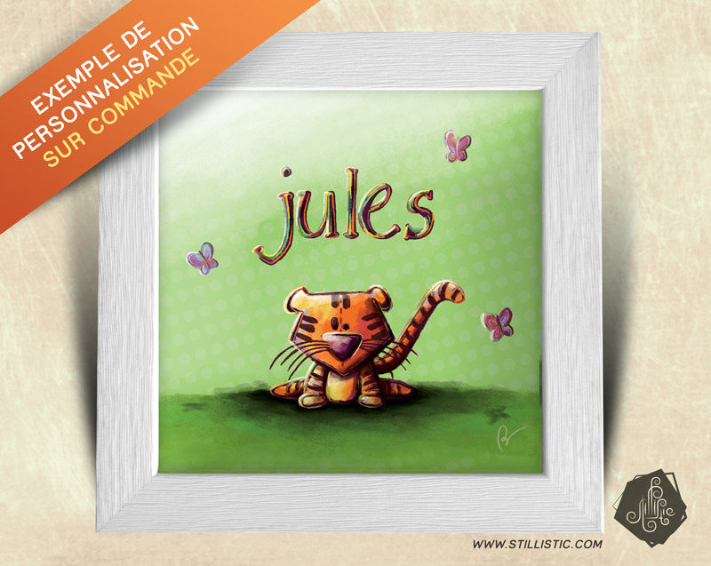 Cadre Carre 25x25 Cadeau Naissance Avec Illustration Renard Polaire Et Lapins Pour Chambre Enfant Bebe Illustrations Dessins Par Stillistic