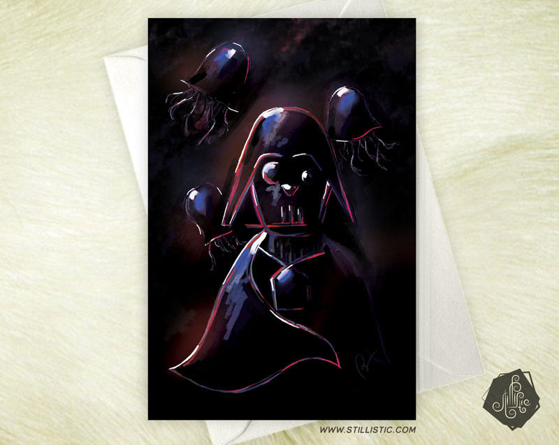 Carte De Voeux Amitie Anniversaire Dark Vador Meduses Star Wars Illustrations Dessins Par Stillistic