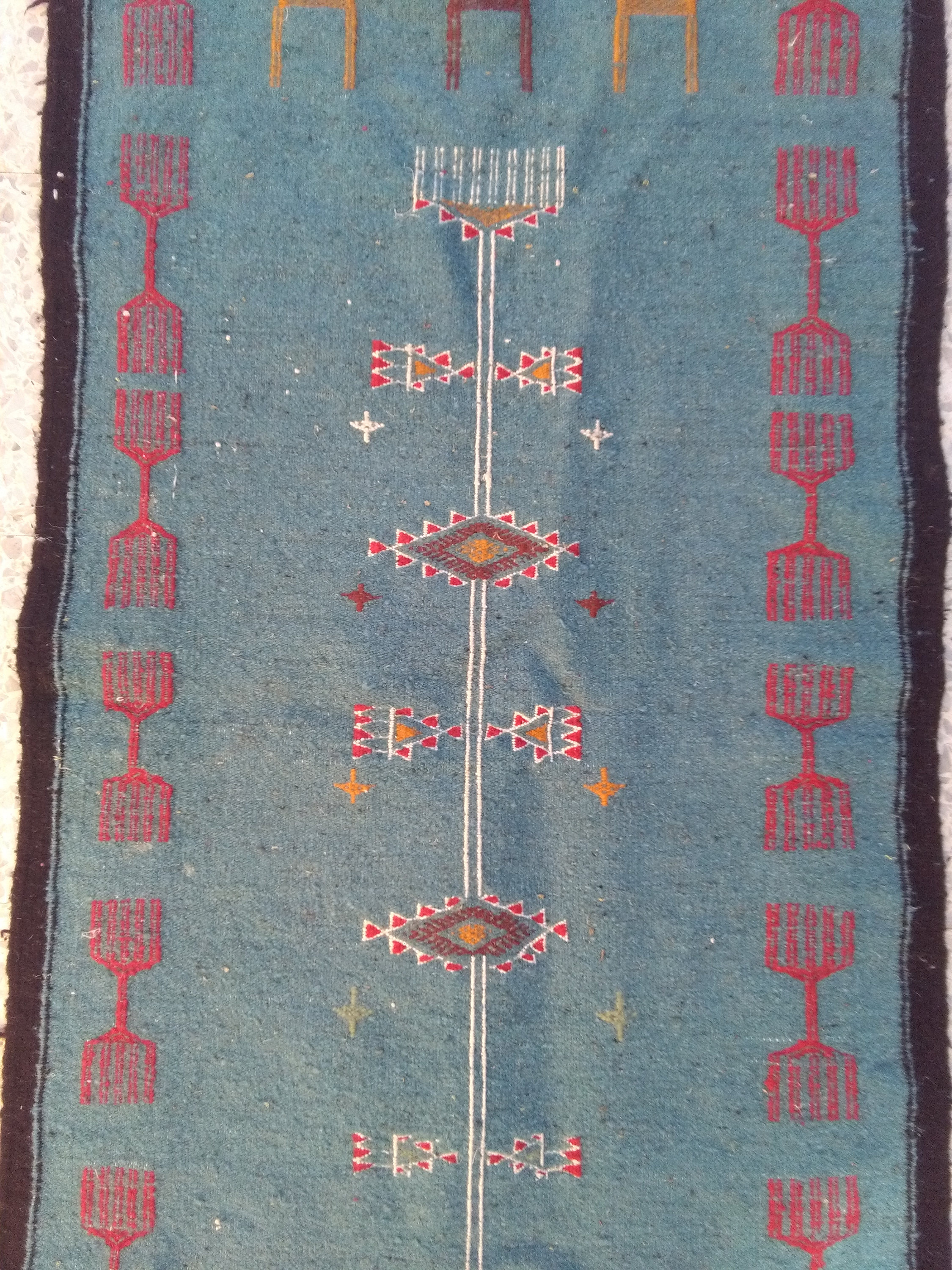 chemin kilim bleu blanc rouge tapis tapis kilim tapis fait a la main laines tisse a la main grand kilim tapis kilim 160 cm 62 cm