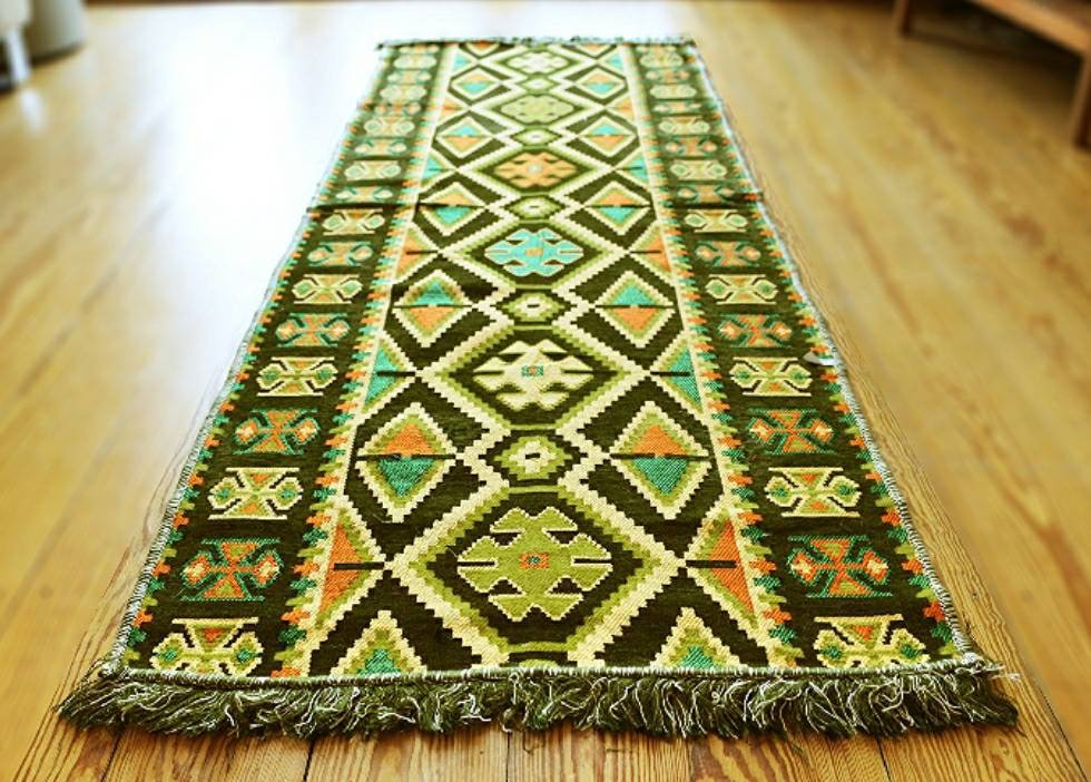Kilim tapis chemin vert tapis oriental, tapis kilim tapis fin 200 * 70 cm :  par mbg88