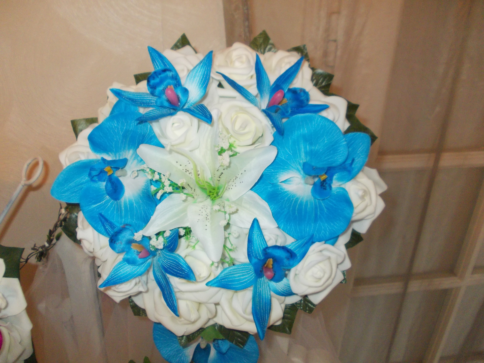 Bouquet mariée bleu et blanc orchidées : accessoires-autres-accessoires par  mariage