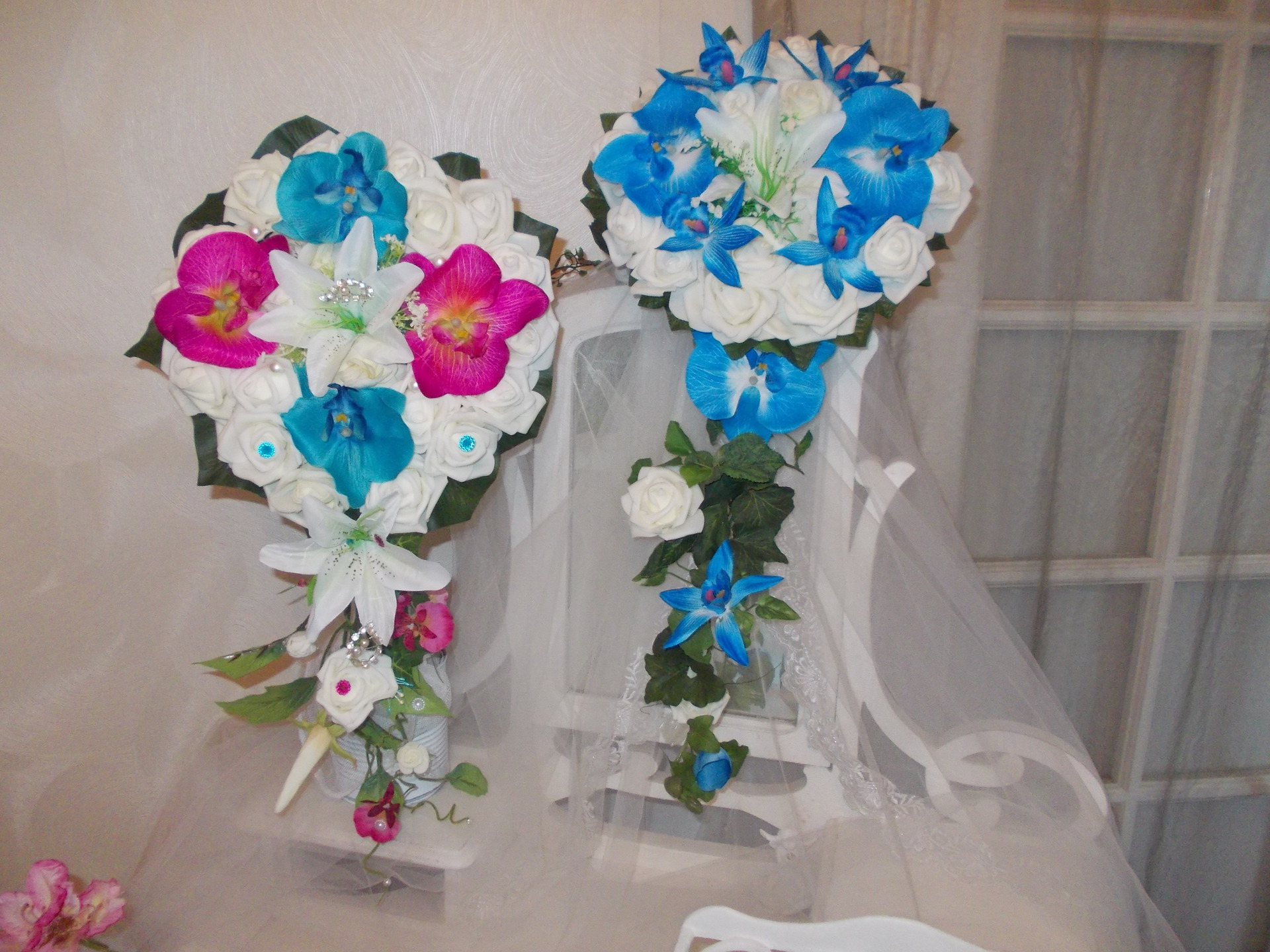 Bouquet mariée bleu et blanc orchidées : accessoires-autres-accessoires par  mariage