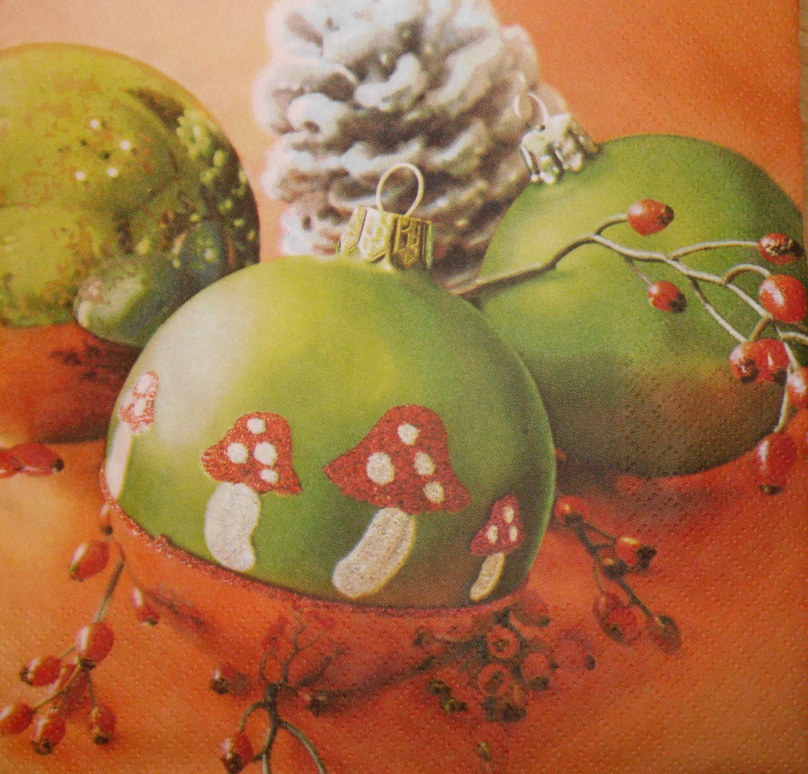 074serviette en papier boule de noël par clanoemercerie