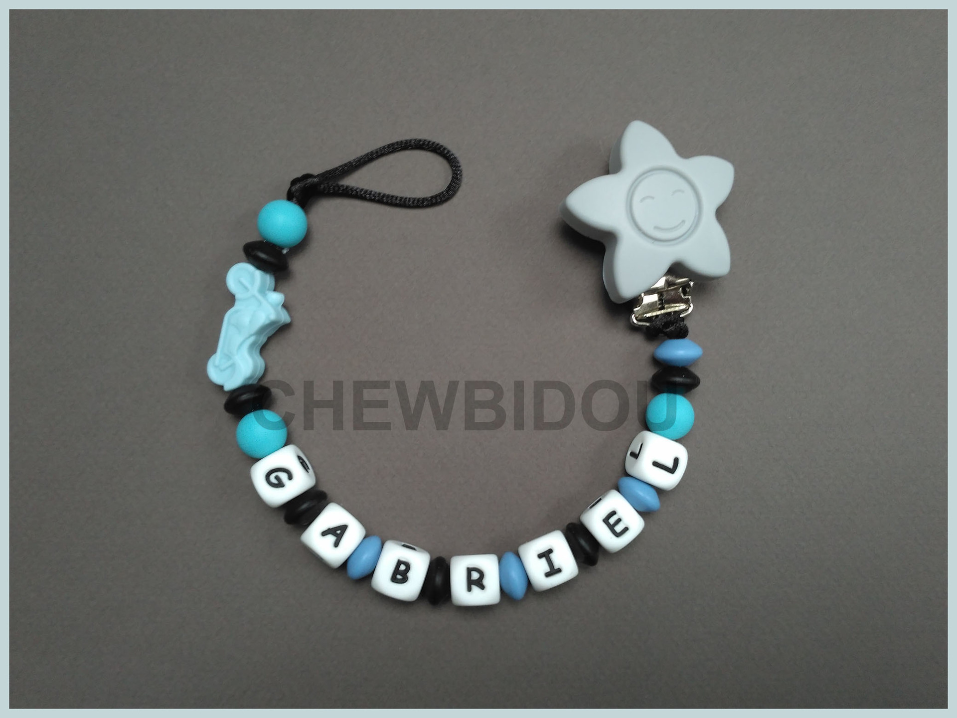 Attache Tetine Sucette Personnalisee 100 Silicone Bebe Garcon Decoration Moto Clip Etoile Enfants Puericulture Par Chewbidou