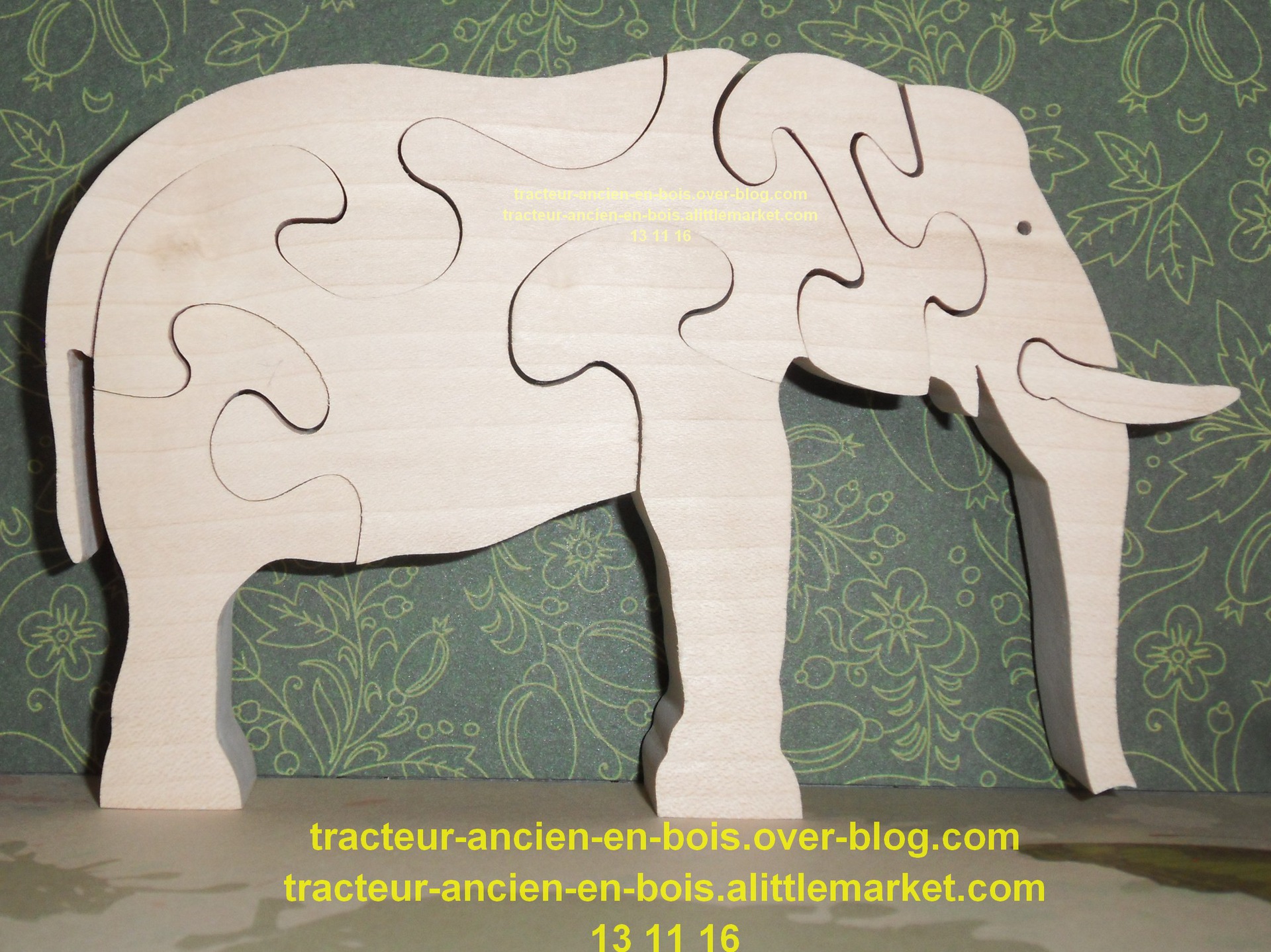 Puzzle elephant en bois d