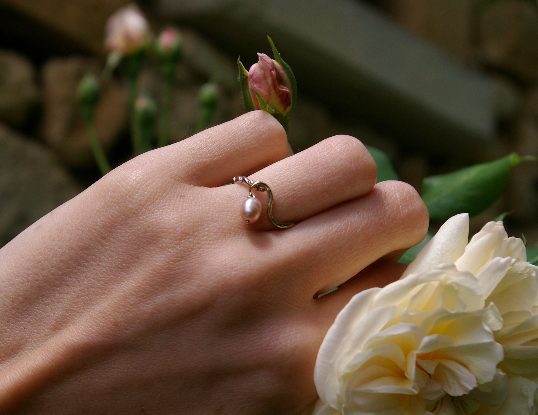 Bague cheap fine perle