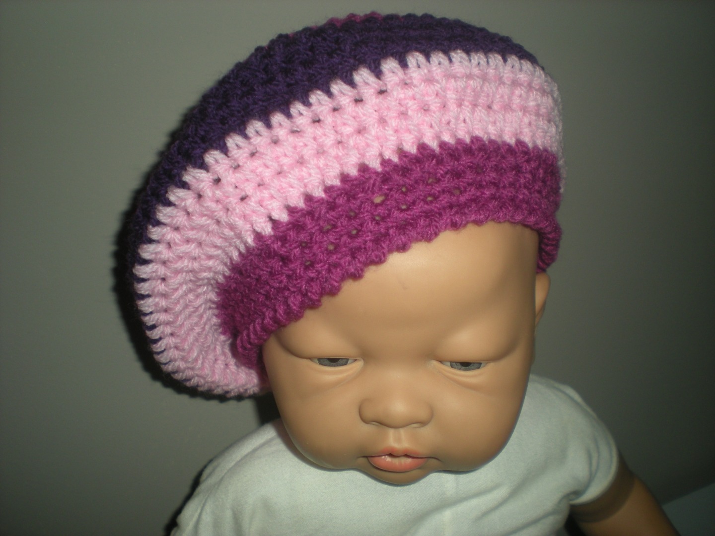 Beret Bebe Fille Au Crochet Trois Couleurs Accessoires Chapeau Et Bonnet Par Nanymadecreas1957 Beret Bebe Fille Au Crochet Trois Couleurs Accessoires Chapeau Et Bonnet Par Nanymadecreas1957