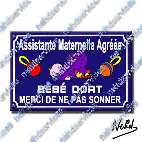 Plaque De Rue Assistante Maternelle Bebe Dort Decoration Murale Maison Par Nehdservices