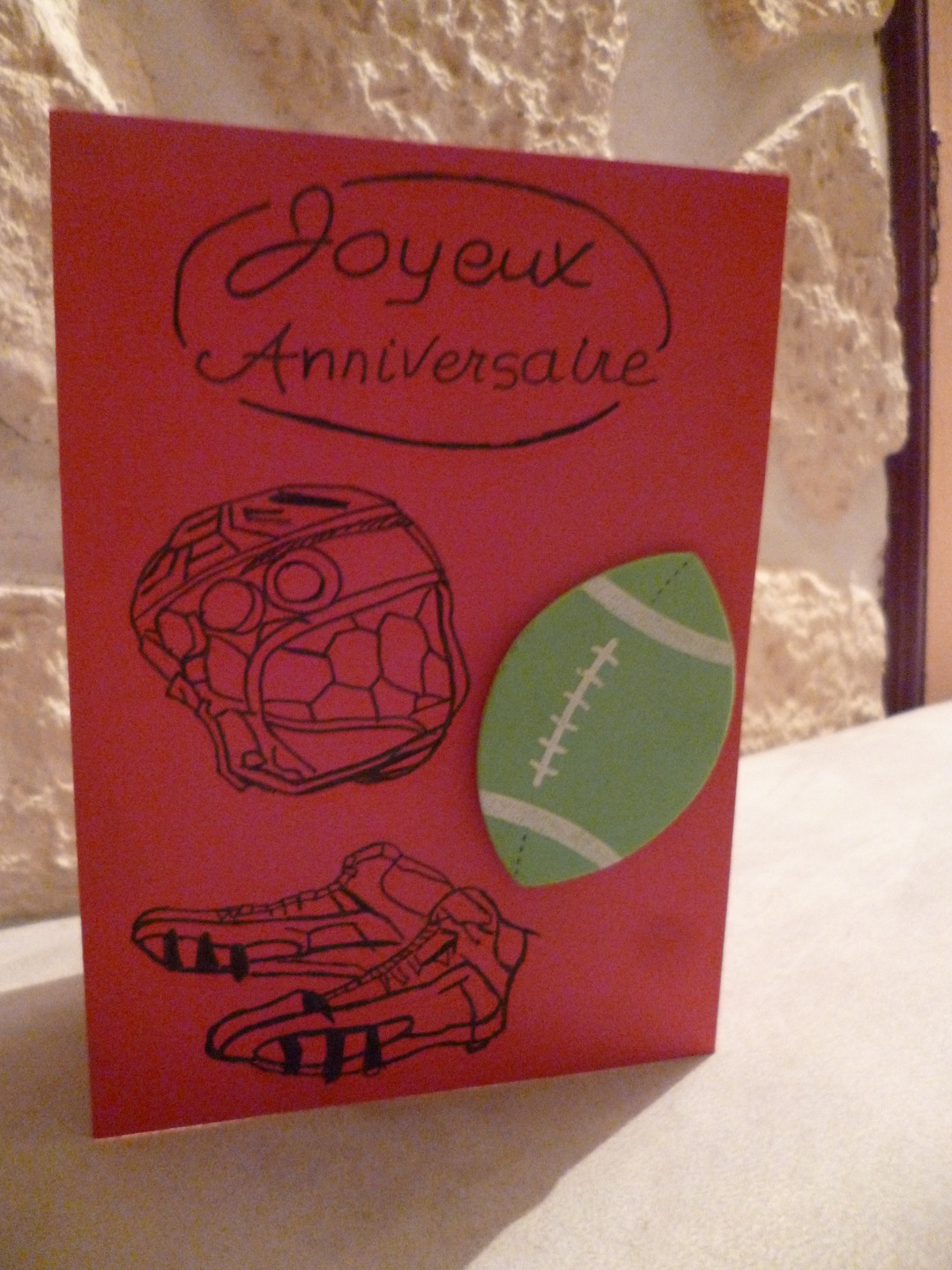 Carte Double Joyeux Anniversaire Rugbyman Par Ileauxtrouvailles