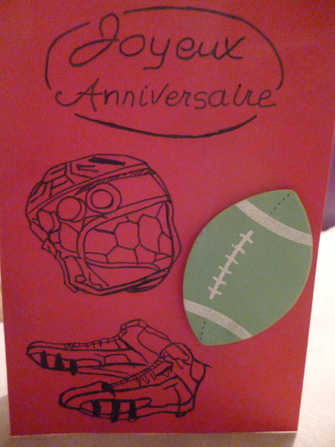 Carte Double Joyeux Anniversaire Rugbyman Par Ileauxtrouvailles