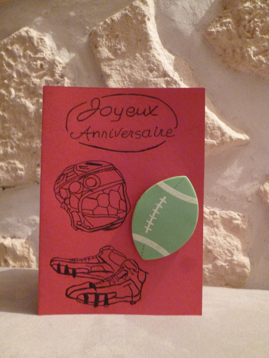 Carte Double Joyeux Anniversaire Rugbyman Par Ileauxtrouvailles