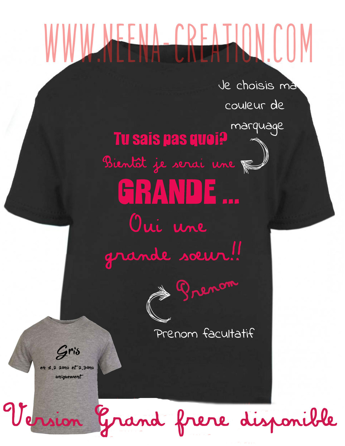 bientôt grande sœur dessin d'enfant' T-shirt Enfant