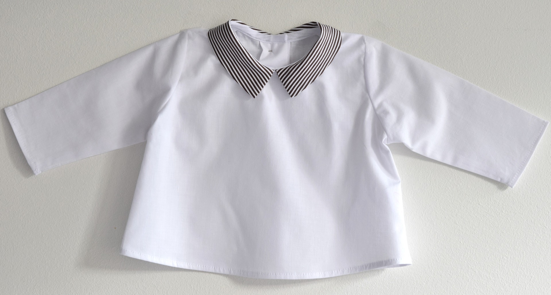 Chemise Bebe Garcon En Coton Blanc Et Col Fantaisie Par Cecouture
