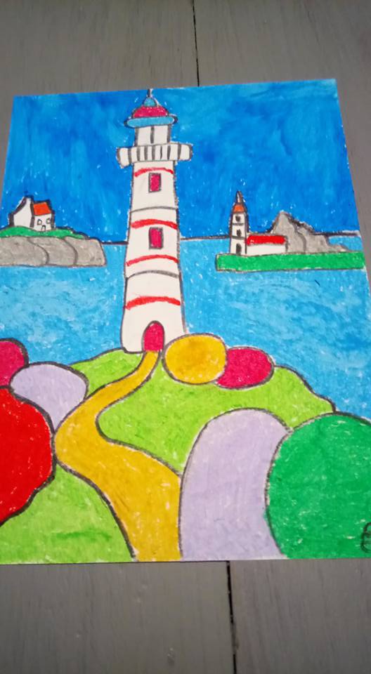 Dessin De Paysages Phares Sur Mer Tout En Couleur Illustrations Dessins Par Eliecreation