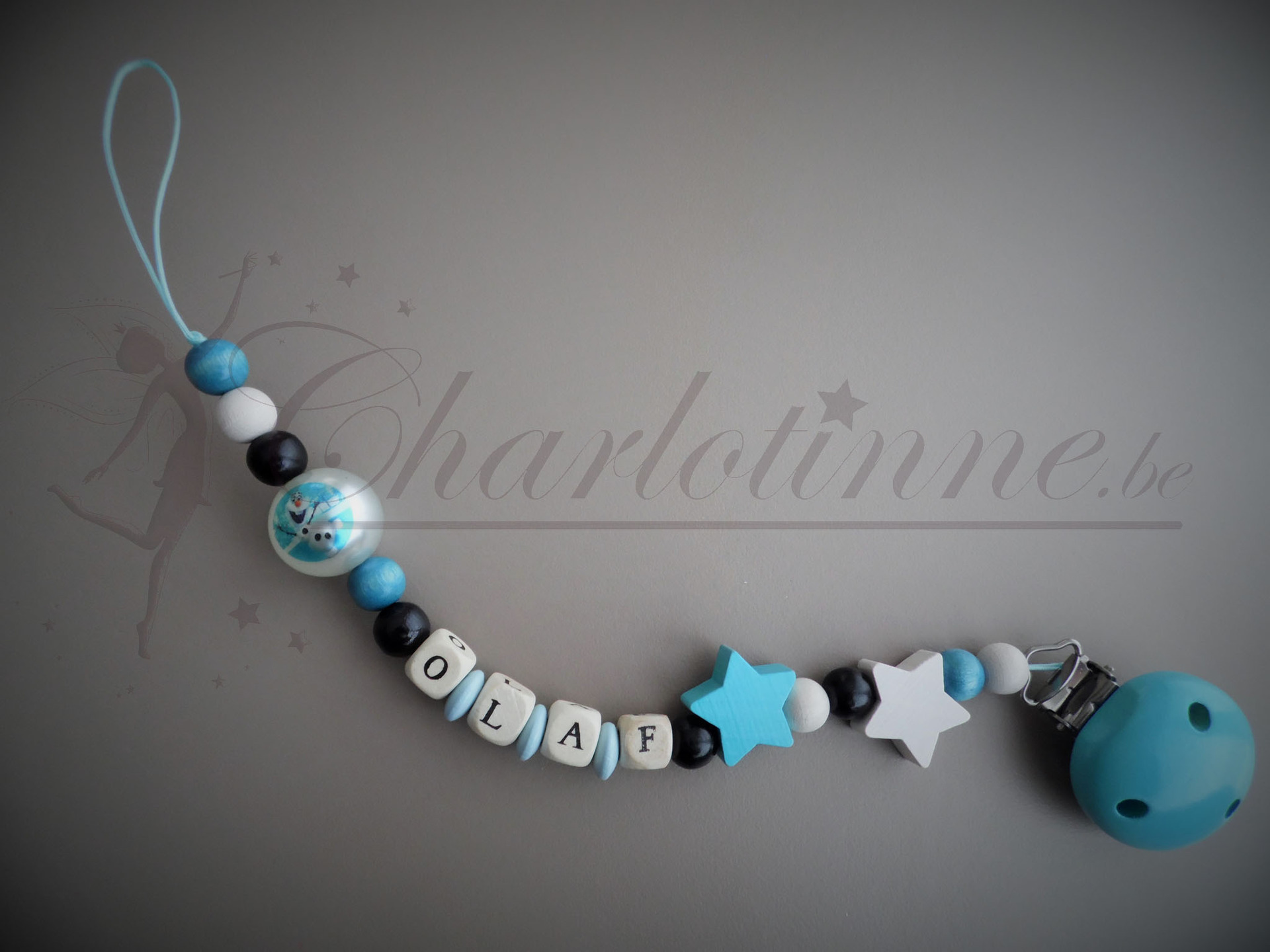attache tétine personnalisée avec prénom "personnage reine des neiges" ¤¤ enfantspuericulture