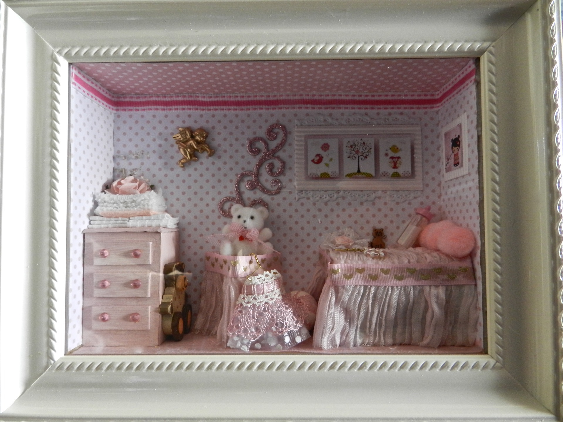 vitrine miniature, chambre jeune fille, décoration, maison de