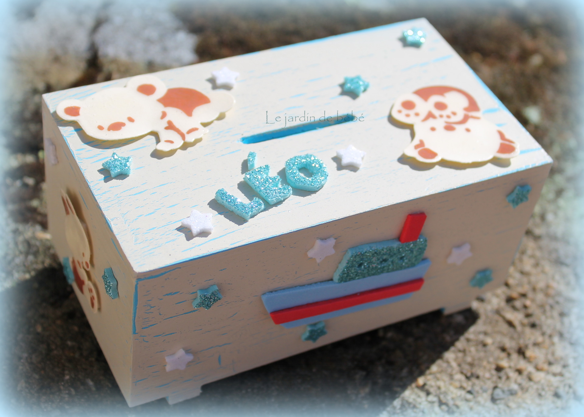 Tirelire En Bois Modele Garcon Personnalisable Et Unique Decoration Pour Enfants Par Le Jardin De Bebe
