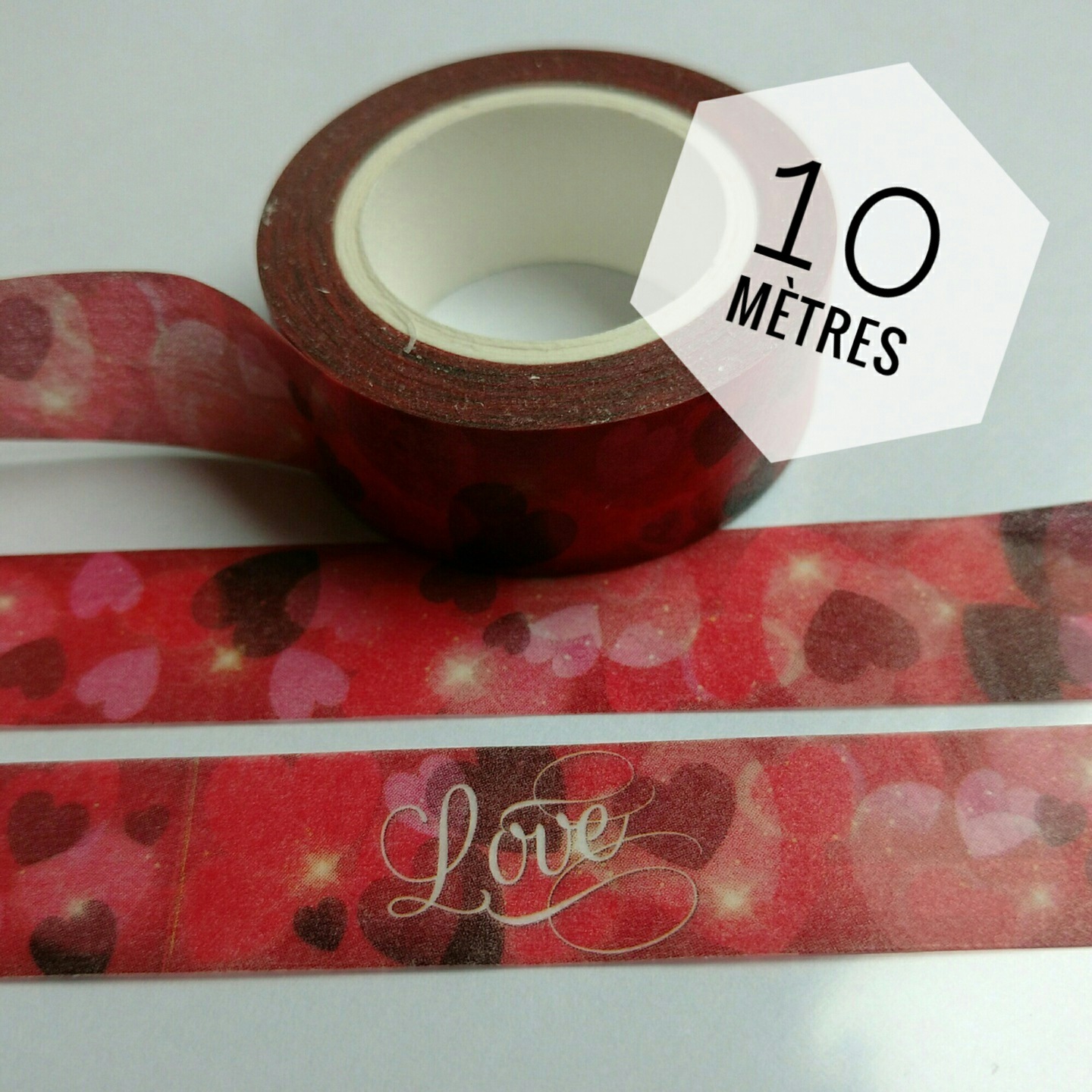 Rouleau Masking Tape Coeurs Et Amour Scotch Décoratif Washi Saint Valentin Love 10m
