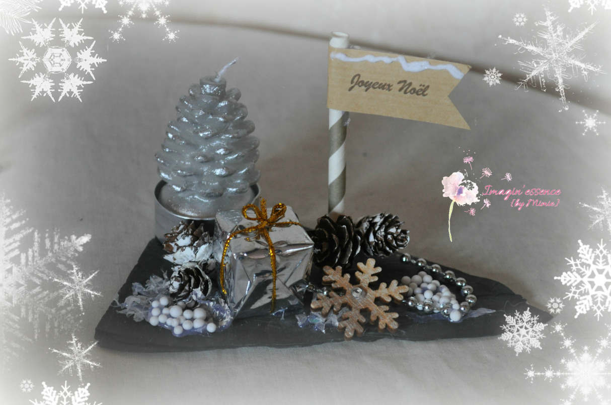 Déco bougie ardoise thème noël : maison-et-deco-accessoires par