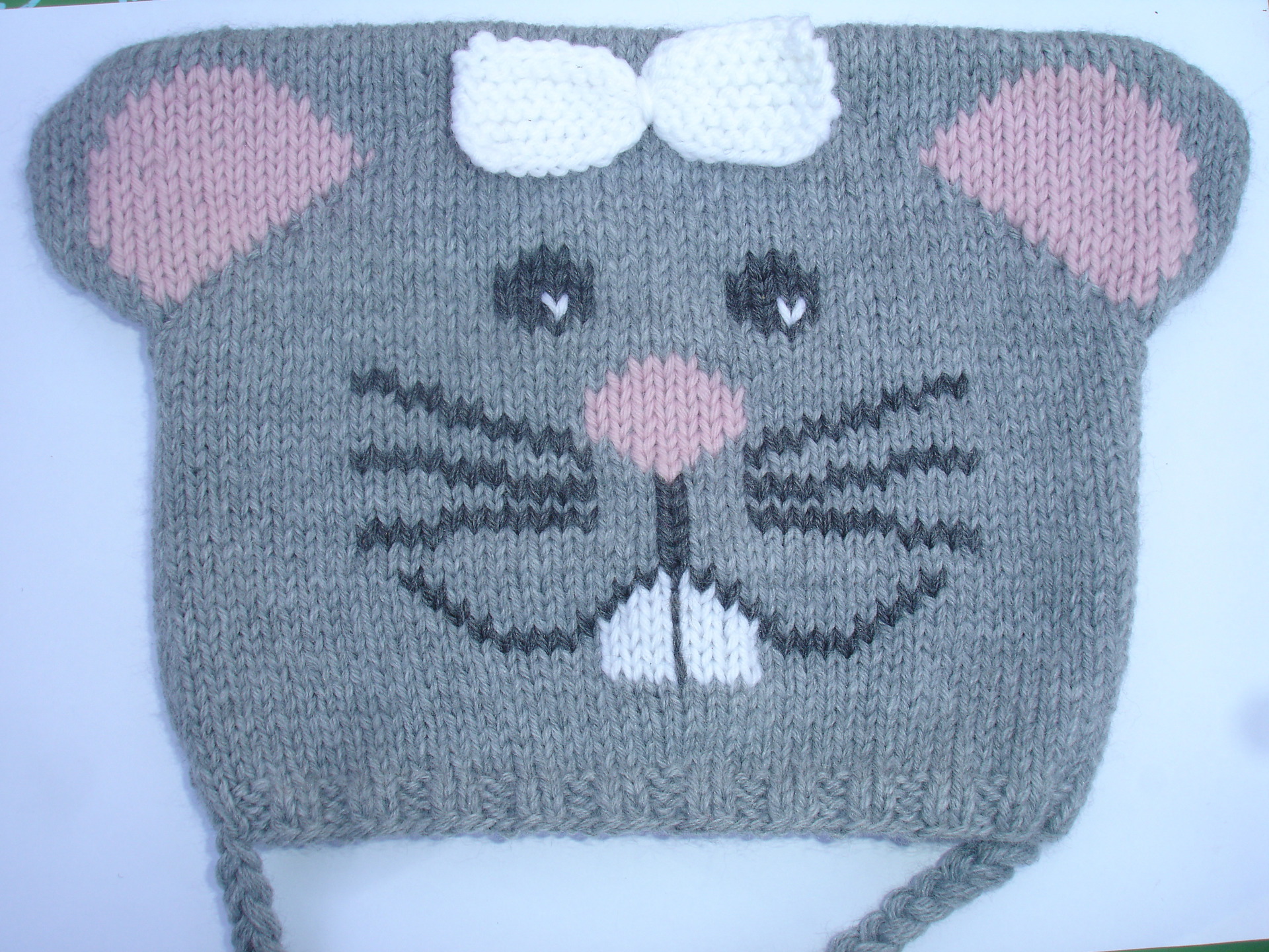 Bonnet Pour Bebe Tricote Main Tete D Animal Souris De La Taille Naissance A 2 Ans Par Souricete Creation