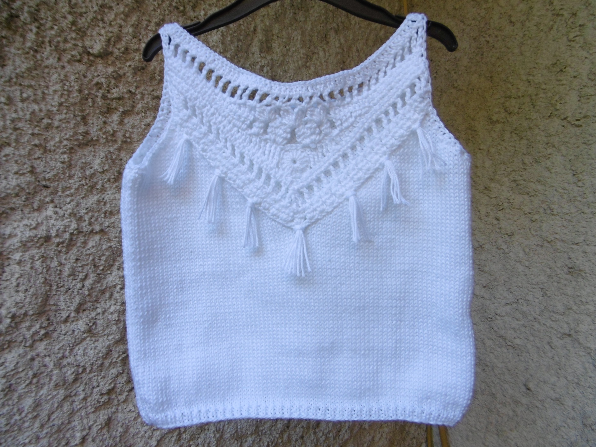 Débardeur Fille Funky Queen – Blanc, Taille M – 100% Coton – Gilet Simple