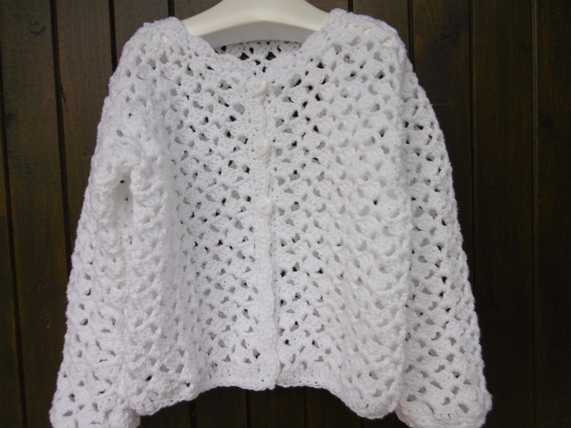 Gilet Au Crochet Blanc Pour Fille 100 Fait Main Par Souricette Creation